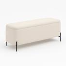 Puff Baú Bella 160cm Pés Alumínio Bouclé Off White - sallar home