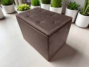 Puff Baú C/ Botão Banqueta Suede Organizar Decorar 55cm Puff Baú C/ Botão Banqueta Suede Organizar Decorar 55cm