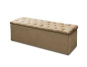 Puff baú casal 1,38cm suede bege caramelo Puff baú casal 1,38cm suede bege caramelo