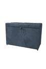 Puff baú em suede amassado 68 cm - cinza escuro - 100% mdf