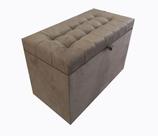 Puff baú estofado retangular - 68 cm - marrom claro - 100% mdf Puff baú estofado retangular - 68 cm - marrom claro - 100% mdf