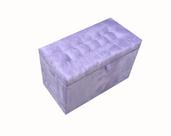 Puff baú estofado retangular - 68 cm material sintetico - lilás - 100% mdf