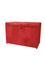 Puff baú estofado retangular - 68 cm - vermelho - 100% mdf