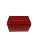 Puff baú estofado retangular - 68 cm - vermelho material sintético