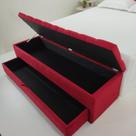 Puff Baú Gaveta Sob Medida Para o Seu Lar 120x40x45cm de Altura Tecido Vermelho (Veludo Liso)