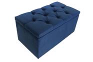 Puff Baú Infantil 90x50x45cm Na cor Azul Marinho e no Tecido Veludo Liso