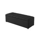 Puff Baú Madri Preto 1,50m Tecido Liso
