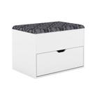 Puff Baú Organizador 68x49,5x45 cm Branco Tecido 369