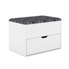 Puff Baú Organizador 68x49,5x45 cm Branco Tecido 369