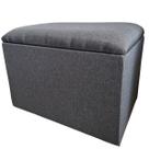 Puff Baú para Quarto Casal Infantil Decorativo Estrutura MDF e Acabamento de Linho / Guarde brinquedos almofadas cobertas livros sapatos roupas mantas
