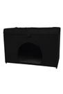 Puff baú pet casa p/ cachorros e gatos em material sintetico preto