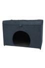 Puff baú pet casa p/ cachorros e gatos em suede - cinza escuro