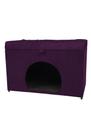 Puff baú pet casa p/ cachorros e gatos em suede - roxo