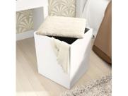 Puff Baú PU2050 Branco/Floral Pérola - Tecno Mobili