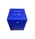 Puff baú quadrado 1 lugar 36x36 cm material sintetico azul royal