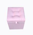 Puff baú quadrado 1 lugar 36x36 cm rosa claro material sintético