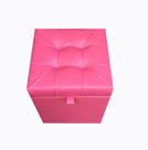 Puff baú quadrado 1 lugar 36x36 cm rosa pink material sintético