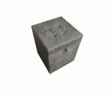 Puff baú quadrado - 1 lugar - 36x36cm - cinza