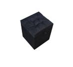 Puff baú quadrado - 1 lugar - 36x36cm - preto