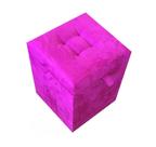 Puff baú quadrado - 1 lugar - 36x36cm - rosa choque