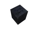 Puff baú quadrado em suede liso preto - 35 cm