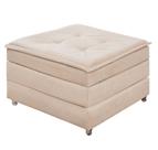 Puff Bau Que Vira Cama De Solteiro Estofado Com Rodinha Para Decoração Multifuncional Moderno