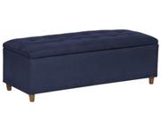 Puff Baú Recamier Azul Bic 90cm Sued