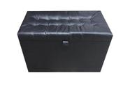 Puff baú retangular para sala, quarto c/ pistão á gás - preto material sintético