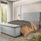 Puff Baú Sapateira Recamier Casal Londres 140 cm Veludo