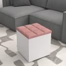 Puff Baú Suede Decorativo Organizador Sala Quarto Escritório