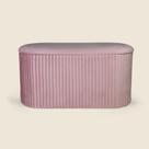 Puff Baú Veludo Rosa 80X40cm - ACASA