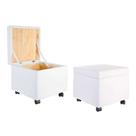 Puff Bau X 40cm material sintético com Rodizios Branco