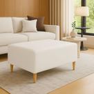 Puff Bela Manu Decor Madri Pés Palito material sintético Branco