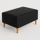 Puff Bela Manu Decor Madri Pés Palito material sintético Preto