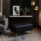 Puff Bela Manu Decor Missouri material sintético Preto