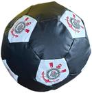 Puff Bola de Futebol Corinthians Puff Decorativo Torcedor, material sintético, 55cm circunferência
