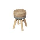 Puff Boxbit Phi em Fibra Natural e Base de Madeira