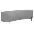 Puff Calçadeira Orgânico Maitê 1,38m Cama Casal Bouclê Cinza