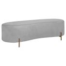 Puff Calçadeira Orgânico Maitê 1,38m Cama Casal Bouclê Cinza SOFA STORE