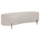 Puff Calçadeira Orgânico Maitê 1,38m Cama Casal Sala Bouclê Bege SOFA STORE Puff Calçadeira Orgânico Maitê 1,38m Cama Casal Sala Bouclê Bege SOFA STORE