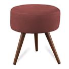 Puff Cama Inbox Hilda Redondo com Pés em Madeira Maciça Tecido Suede Vermelho Puff Cama Inbox Hilda Redondo com Pés em Madeira Maciça Tecido Suede Vermelho