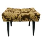 Puff Capitonê Luxo Jacquard Marrom com Bege Medalhão Puff Capitonê Luxo Jacquard Marrom com Bege Medalhão