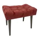 Puff Capitonê Luxo Jacquard Vinho Medalhão Puff Capitonê Luxo Jacquard Vinho Medalhão