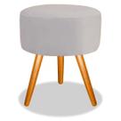 Puff Classic Pés Palito Veludo Marrom - Kimi Design