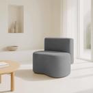 Puff Com Encosto Feijão Curvo Orgânico Sala Confortável Redondo Resistente Linho Cor:Suede Cinza Puff Com Encosto Feijão Curvo Orgânico Sala Confortável Redondo Resistente Linho Cor:Suede Cinza