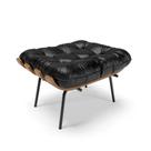 Puff Costela Corano Base Metálica Preto - D'Rossi Cor Preto
