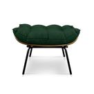Puff Costela Suede Verde Base Metal