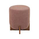 Puff Cravo Bouclé Rosa Antigo