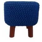 Puff Croche Azul 40x40cm L' Crochet Puff Croche Azul 40x40cm L' Crochet