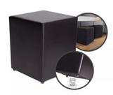 Puff Cubo Decorativo Preto Material Sintético 42x35cm Suporta até 120kg New Back